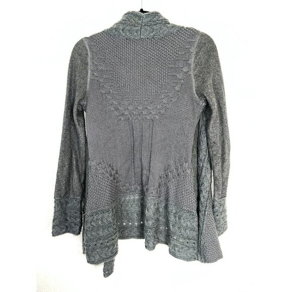 Knitted & Knotted Anthropologie Size X-Small Wool Cardigan Gray Pockets S - Picture 10 of 10